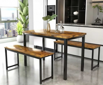 Industrial Style Dining Table And Chairs-ID:768654113