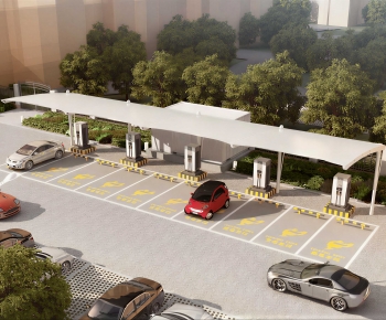 Modern Outdoor Parking Lot-ID:900969556