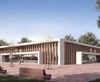 Modern School Building-ID:511646997