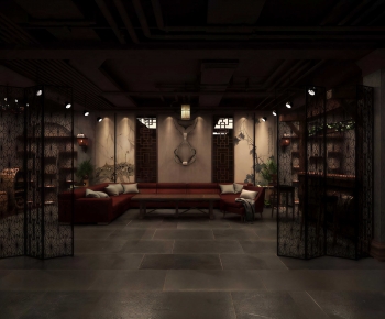 New Chinese Style A Living Room-ID:463660001