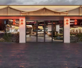 New Chinese Style Facade Element-ID:594528917