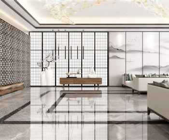 New Chinese Style A Living Room-ID:760144951
