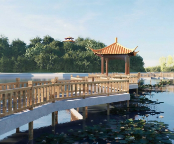 New Chinese Style Park Landscape-ID:845419889