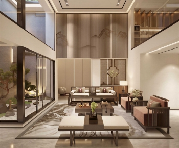 New Chinese Style A Living Room-ID:365972047