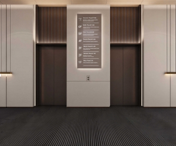 Modern Office Elevator Hall-ID:100541113