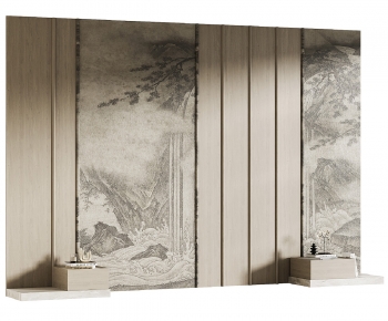 New Chinese Style TV Wall-ID:774252893