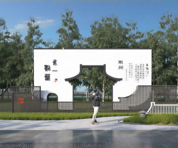 New Chinese Style Landscape Wall-ID:412957913