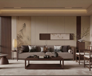 New Chinese Style A Living Room-ID:109464889