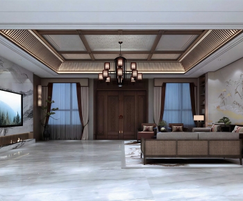 New Chinese Style A Living Room-ID:322524071