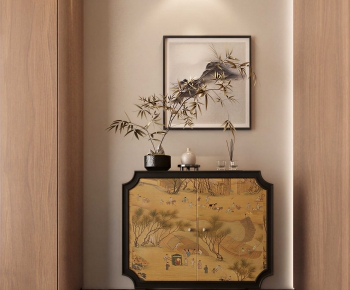 New Chinese Style Entrance Cabinet-ID:753808986