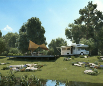 Modern Park Landscape-ID:932811023