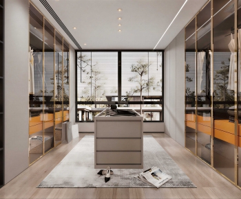 Modern Clothes Storage Area-ID:166379934