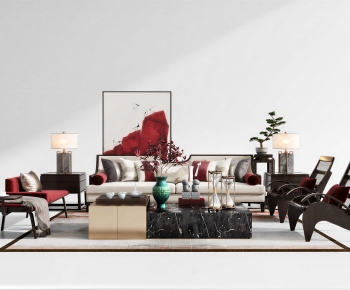 New Chinese Style Sofa Combination-ID:879384044