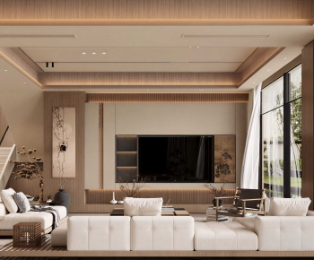 New Chinese Style A Living Room-ID:977050071