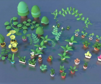 Modern Potted Green Plant-ID:600378045