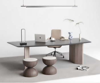 Modern Computer Desk And Chair-ID:670912981