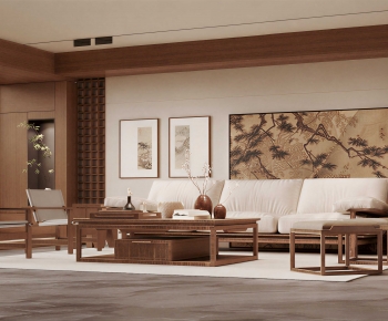 New Chinese Style A Living Room-ID:526743893