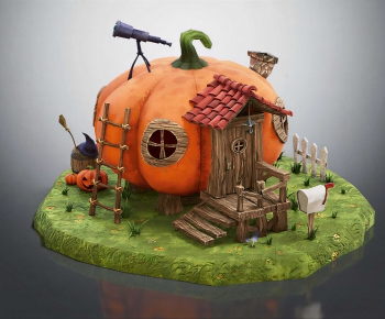 Modern Cartoon House-ID:733635903