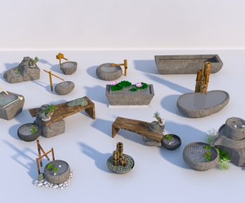 Japanese Style Rockery Waterscape-ID:280734064