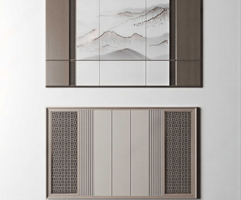 New Chinese Style TV Wall-ID:370492943