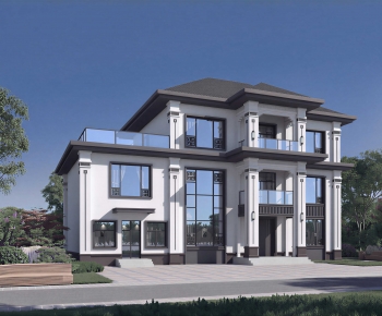 New Chinese Style Villa Appearance-ID:421107056