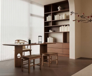 New Chinese Style Computer Desk And Chair-ID:564431918