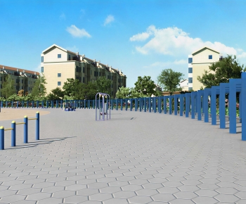 Modern Park Landscape-ID:740964897