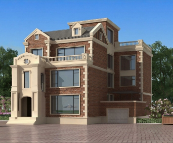 Simple European Style Villa Appearance-ID:911534073