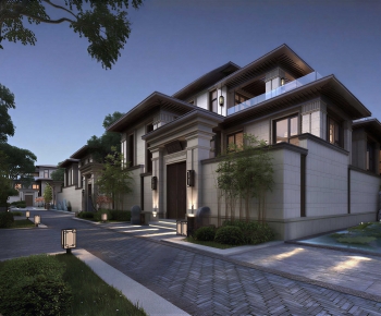 New Chinese Style Villa Appearance-ID:555802118
