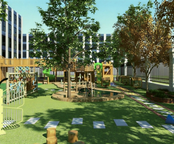 Modern Outdoor Space In Kindergarten-ID:215842017