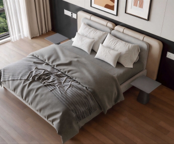 Modern Double Bed-ID:635879046