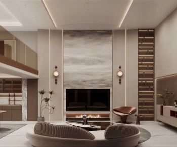 New Chinese Style A Living Room-ID:231070549