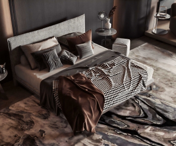 Modern Double Bed-ID:783560998
