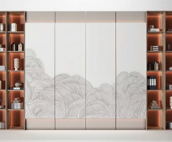 New Chinese Style TV Wall-ID:554506061