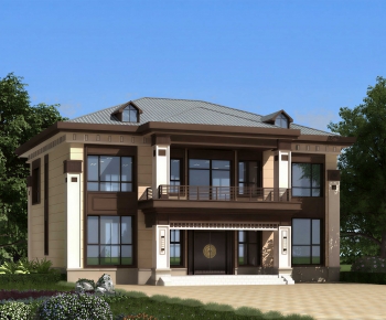 New Chinese Style Villa Appearance-ID:228838928