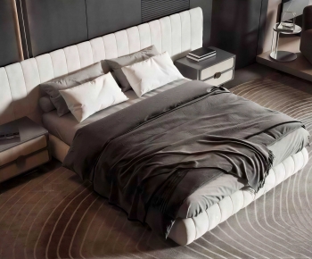 Modern Double Bed-ID:502876041