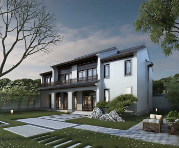 New Chinese Style Villa Appearance-ID:690679074