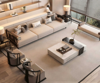 New Chinese Style Sofa Combination-ID:753701937