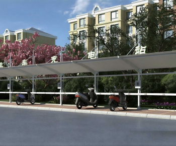 Modern Outdoor Parking Lot-ID:137259016