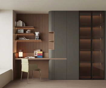 Modern Computer Desk And Chair-ID:126712083