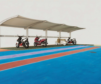 Modern Outdoor Parking Lot-ID:258106954