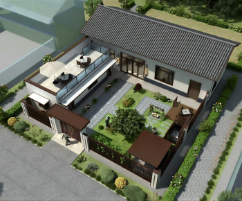 New Chinese Style Courtyard/landscape-ID:800375947