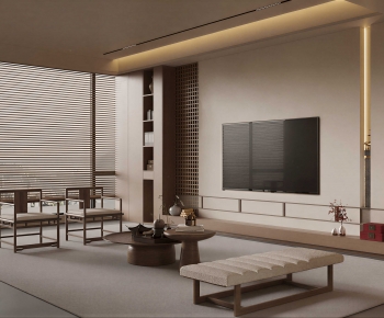 New Chinese Style A Living Room-ID:654316901