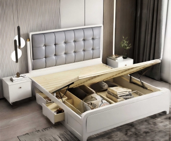 Modern Double Bed-ID:395668981