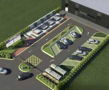 Modern Outdoor Parking Lot-ID:859549058