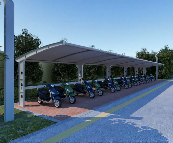 Modern Outdoor Parking Lot-ID:724210986