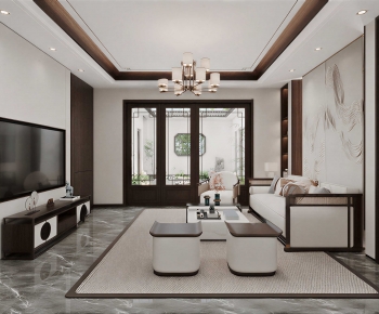 New Chinese Style A Living Room-ID:207977061