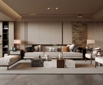 New Chinese Style A Living Room-ID:561285029