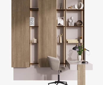 Modern Computer Desk And Chair-ID:804764035