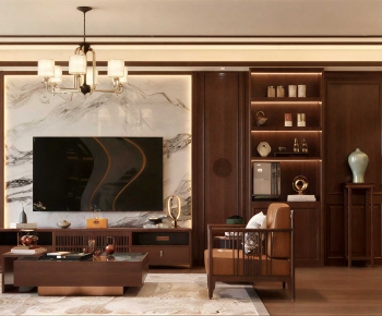 New Chinese Style A Living Room-ID:936310059